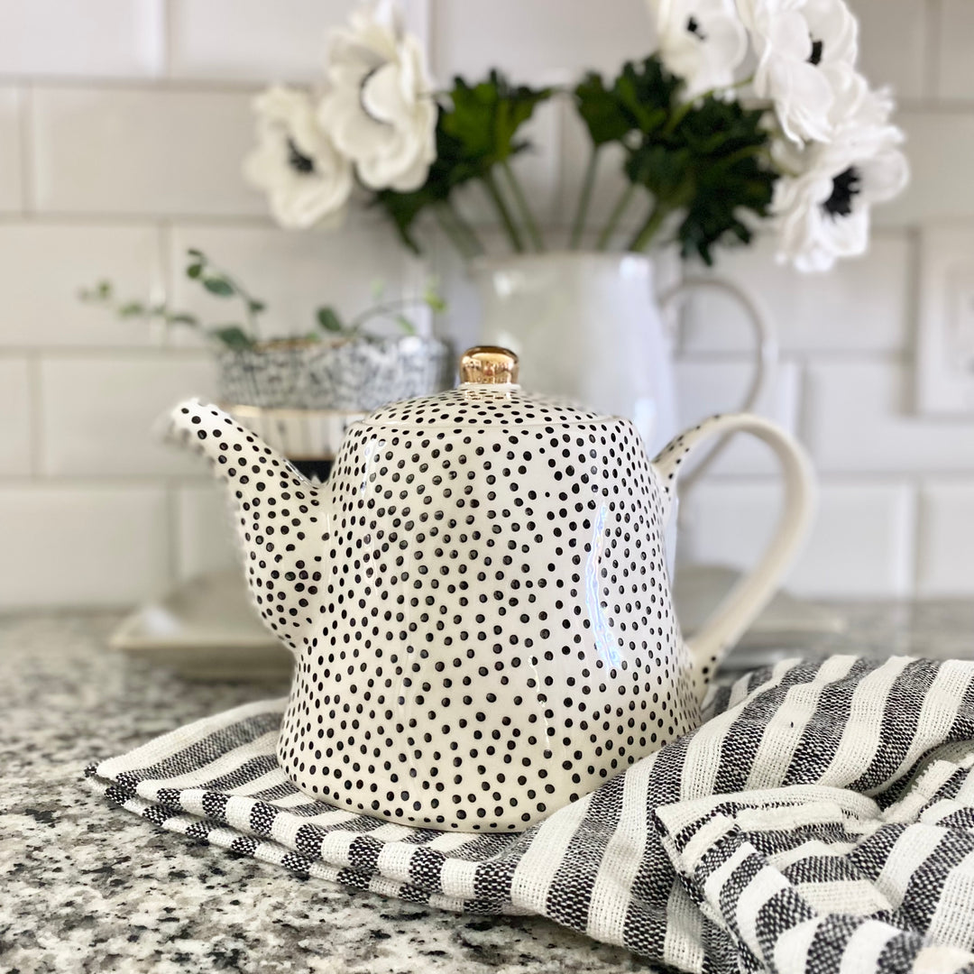 Glitzy Stoneware Teapot