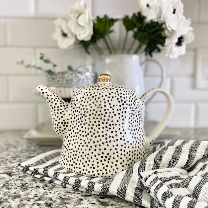 Glitzy Stoneware Teapot