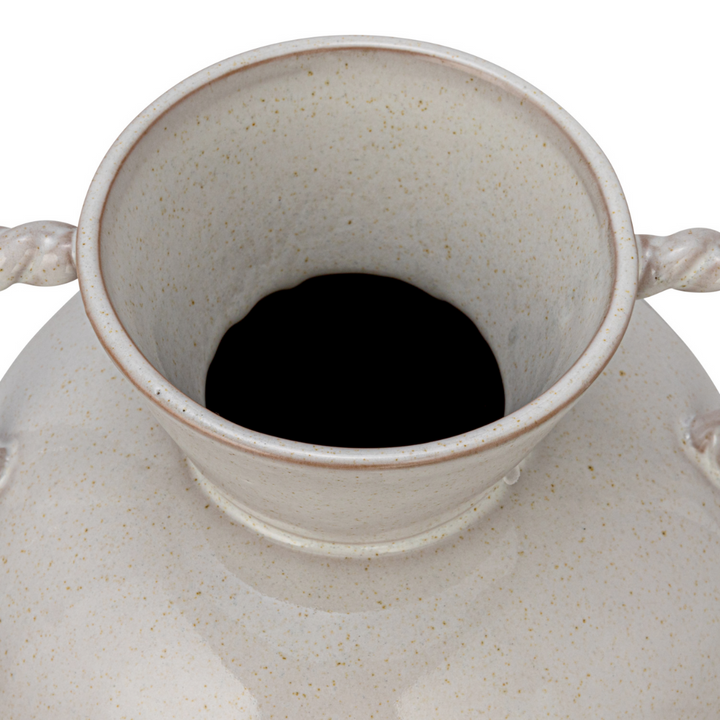Twisted Handle Stoneware Vase