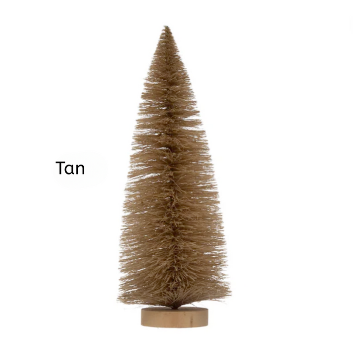Tan artificial Christmas tree on a white background
