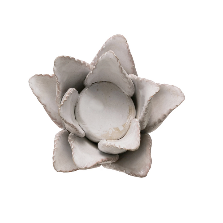 Terracotta Flower-Shaped Tea Light Holder