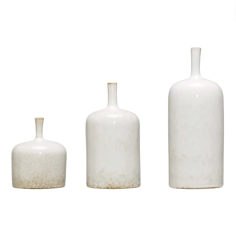 Reactive Glazed Stoneware Vases