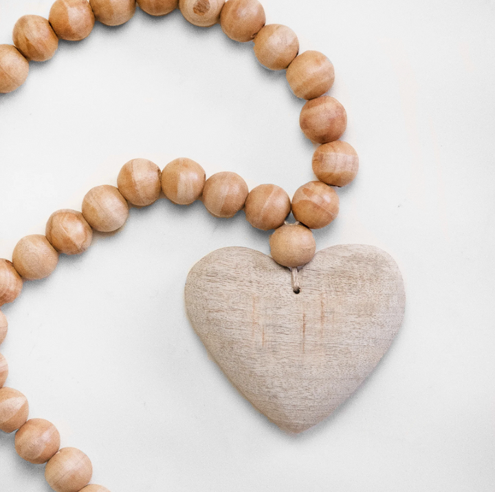 Wooden Heart Bead Garland