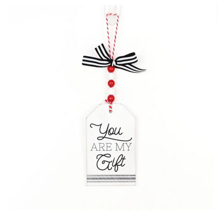 Set/2 Wooden Gift Tag Ornaments