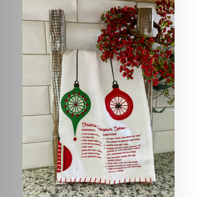 Christmas Tea Towel  With Sugarplum Recipe