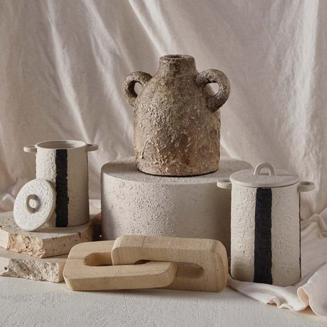 Striped Ceramic Canister Set