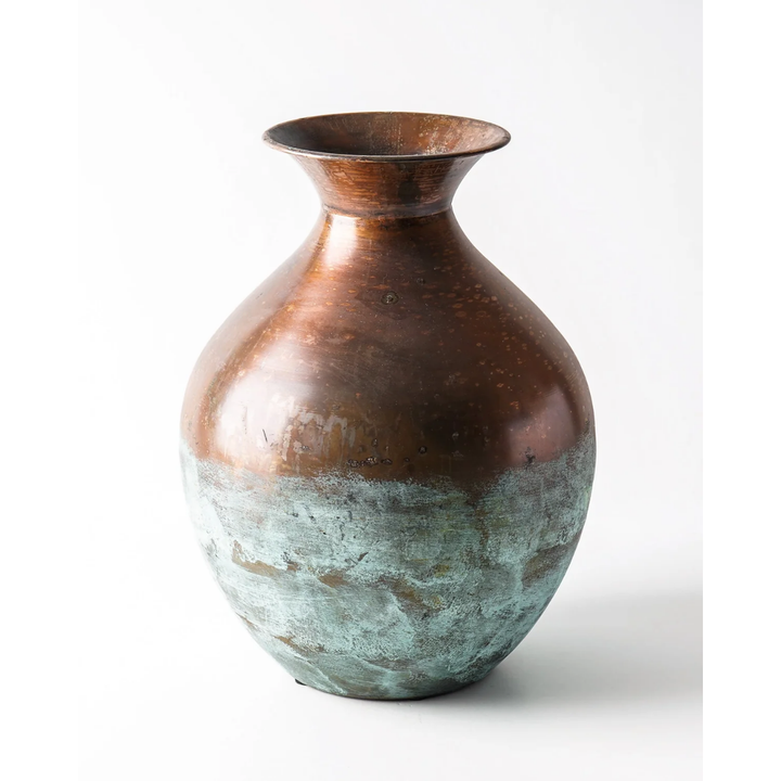 Distressed Copper Patina Vase