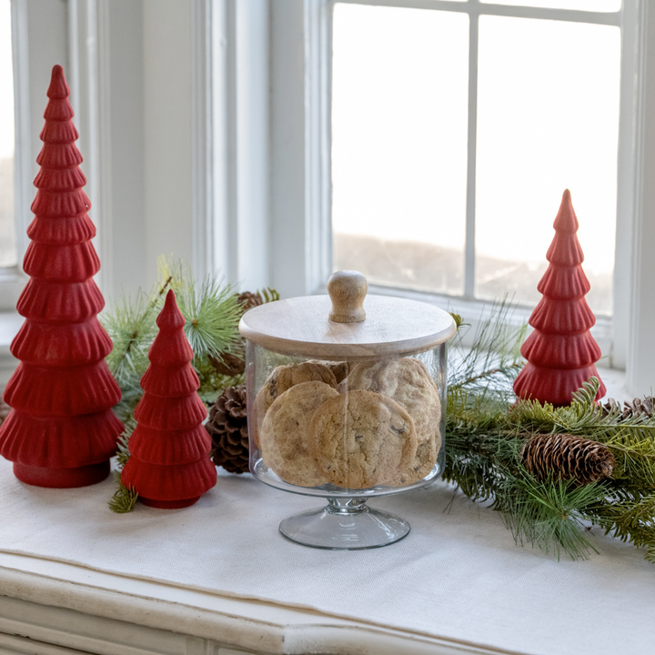 Glass Pedestal Cookie Jar with Lid