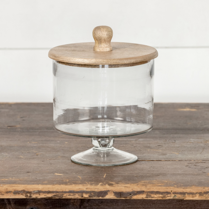 Glass Pedestal Cookie Jar with Lid