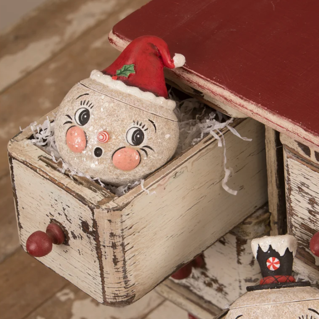 Ruby Flake Snowman Container