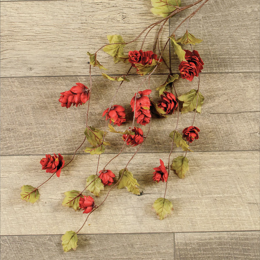 Set/3 Scarlet Red Hops Stems