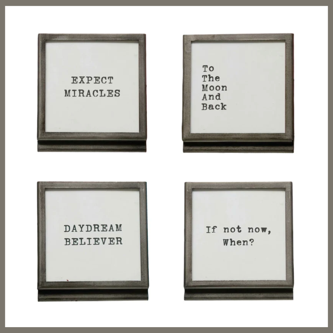Glass Frame With Easel & Sayings