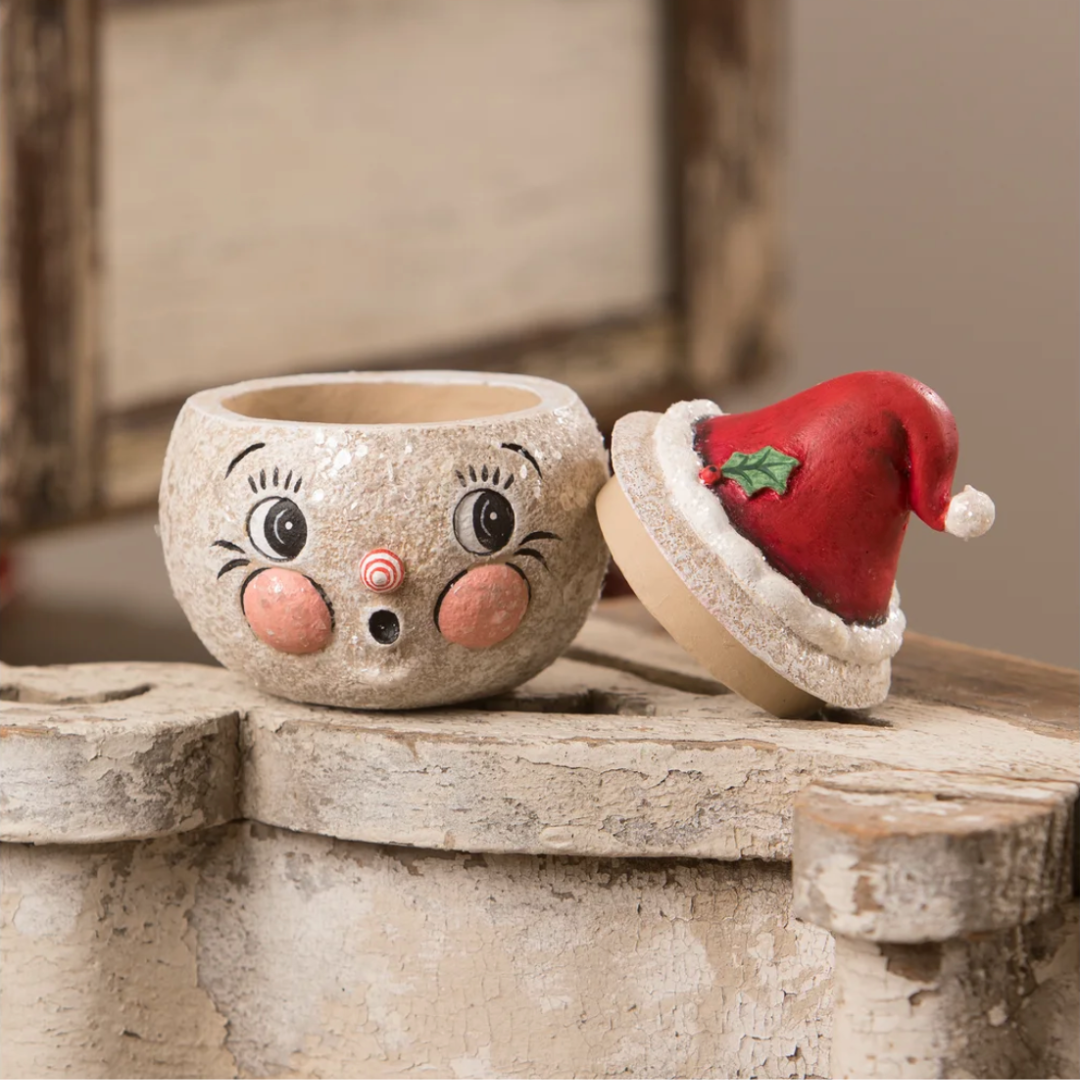 Ruby Flake Snowman Container