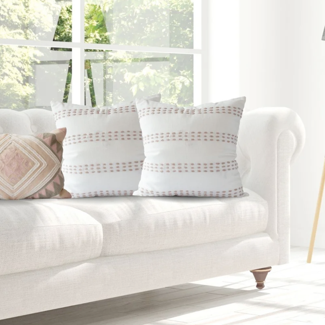 Set/2 Emani Hand Stitched Pillow Covers