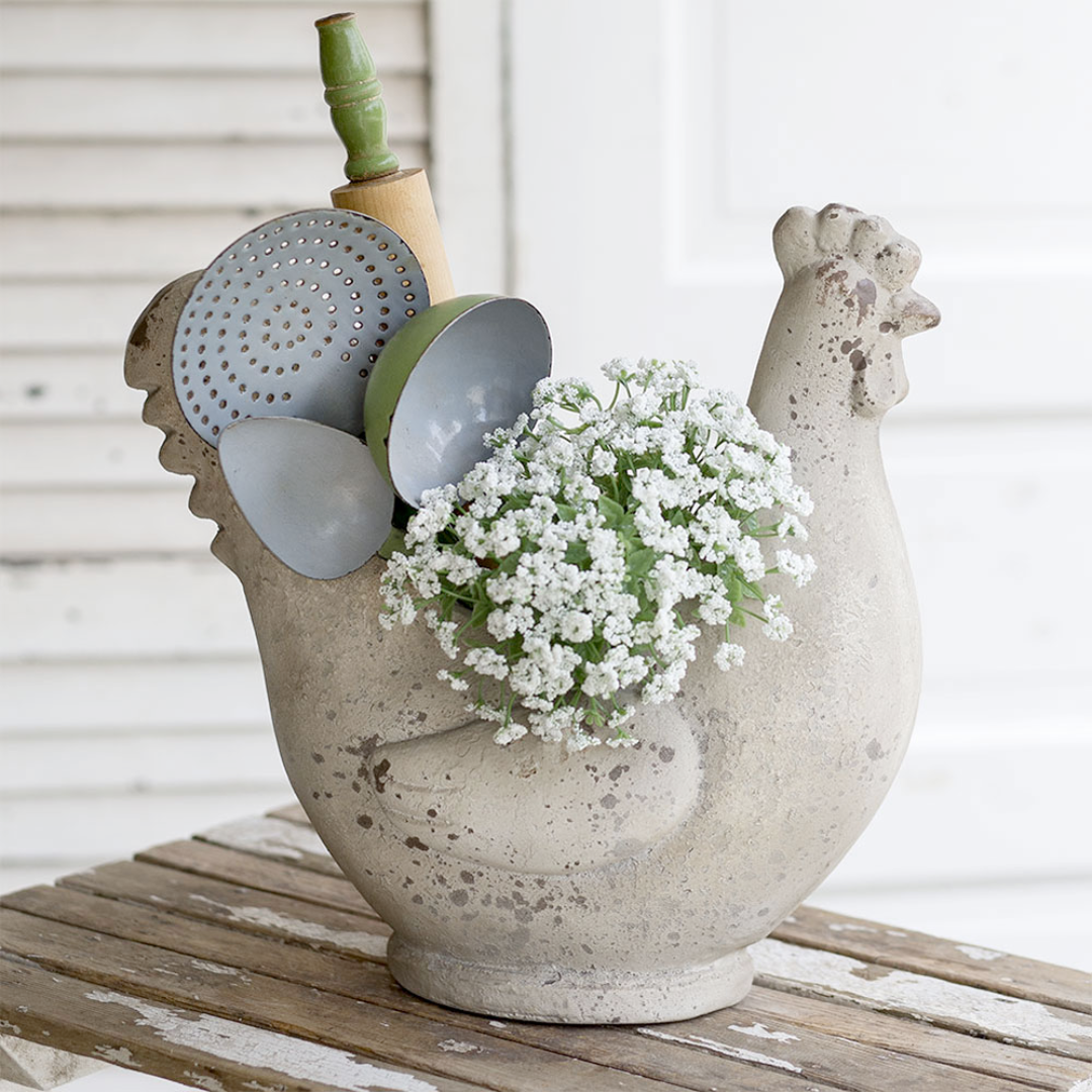 Weathered Hen Planter