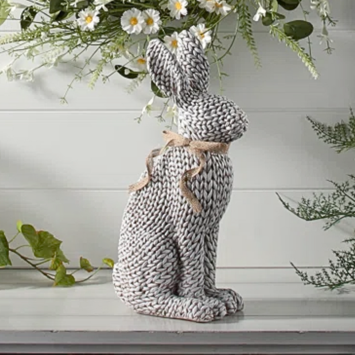 Tall Resin Woven Rabbit