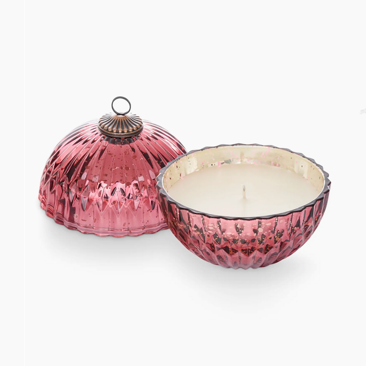 Red Mercury Glass Lidded Ornament Candle