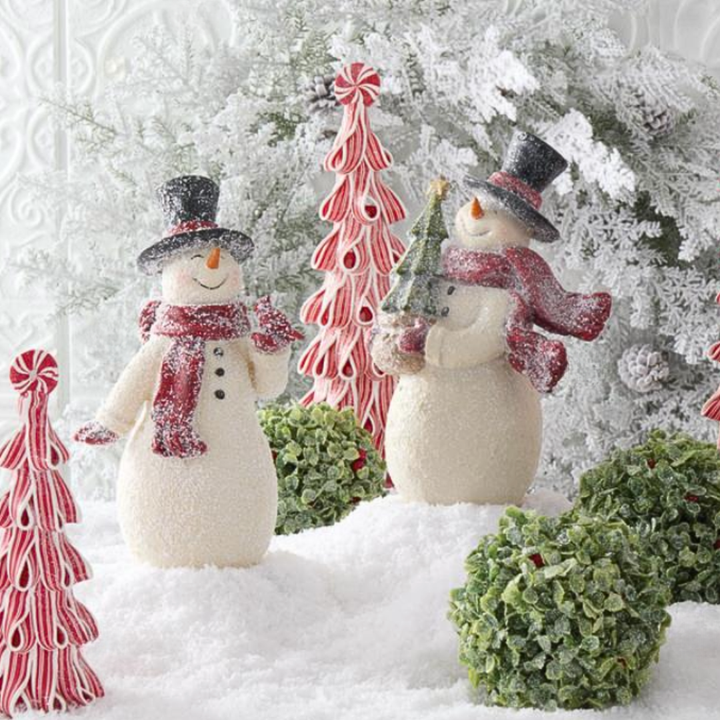 Glittered Vintage Snowmen