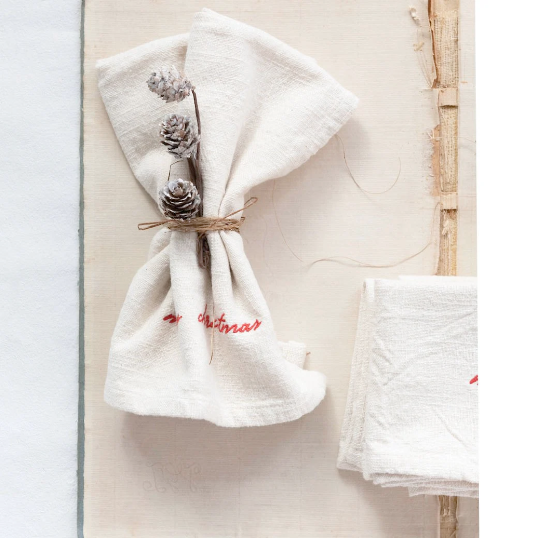Set/4 "Merry Christmas" Napkins