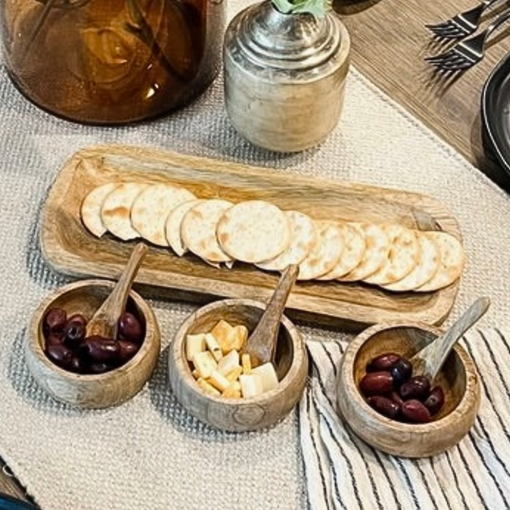 Mango Wood Tray & Bowl Set