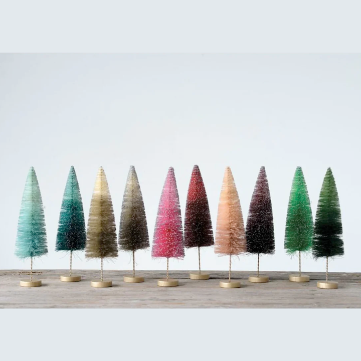 Set/7 Sisal Ombre Bottle Brush Trees