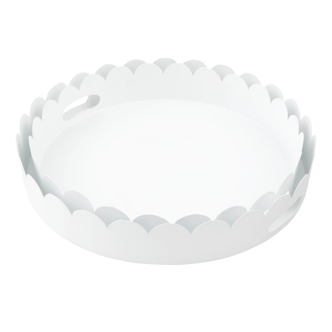 Set/2 Scalloped Metal Trays