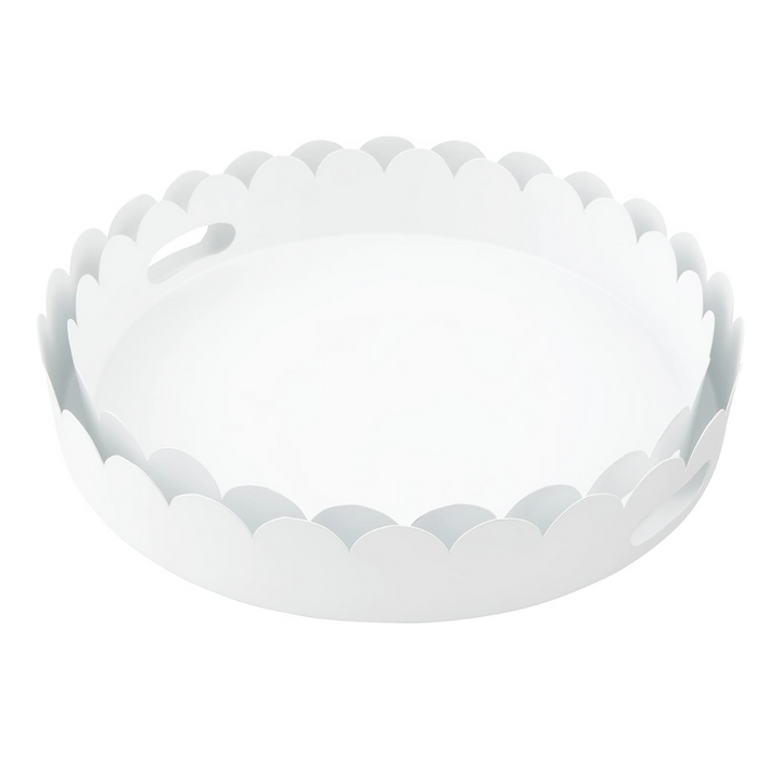 Set/2 Scalloped Metal Trays