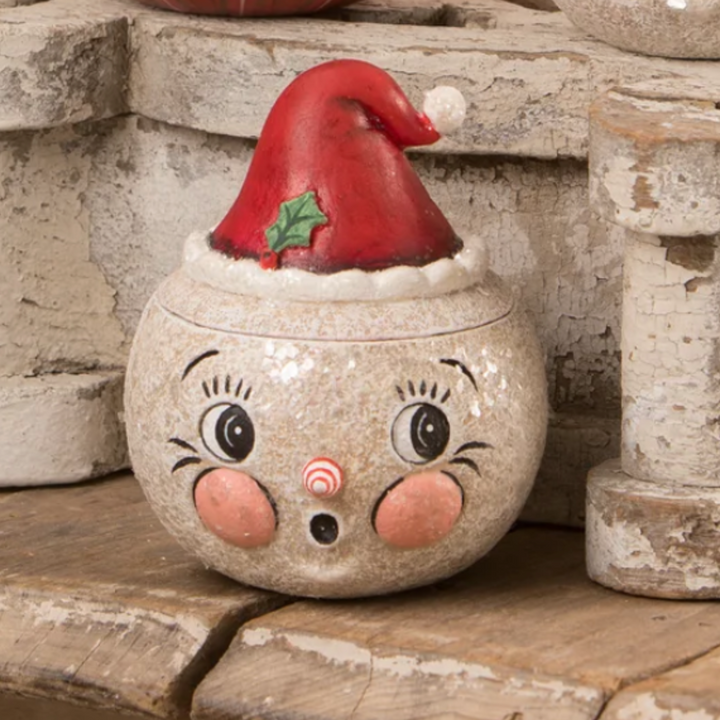 Ruby Flake Snowman Container