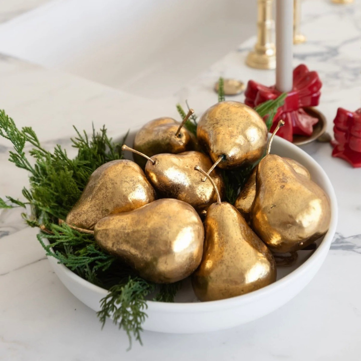 Set/4 Metallic Gold Pears