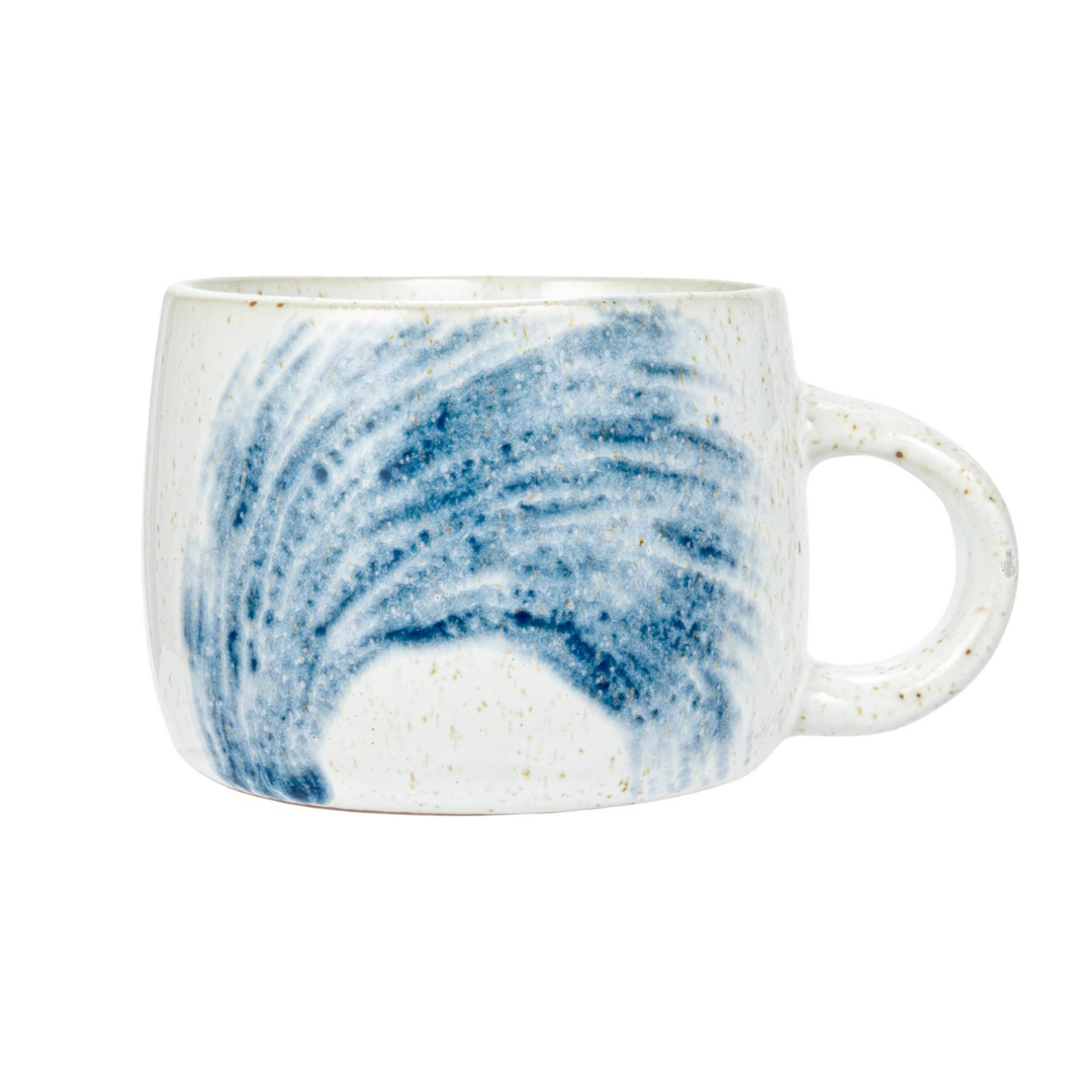 Set/4 Hand-Painted Stoneware Mugs