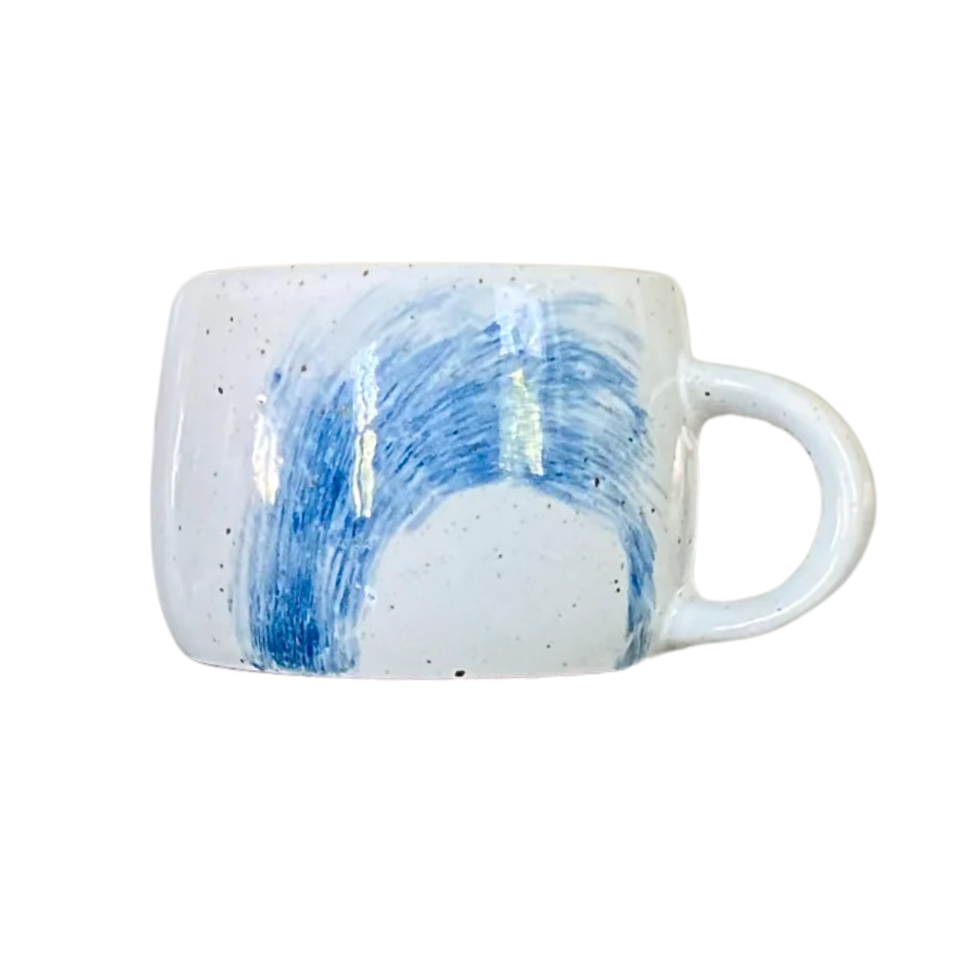 Set/4 Hand-Painted Stoneware Mugs