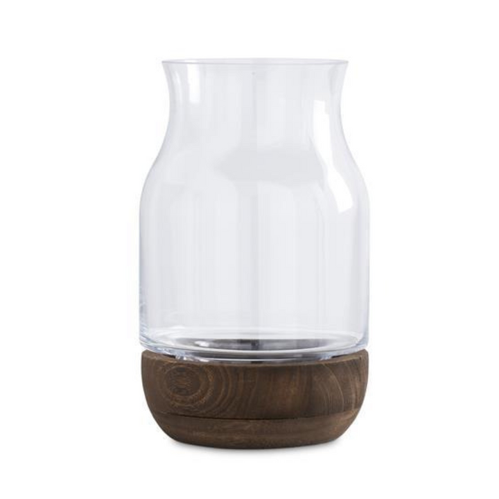 Wood Base Glass Vases