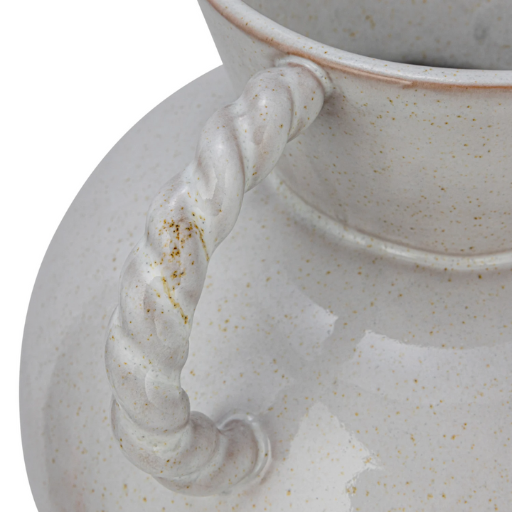 Twisted Handle Stoneware Vase