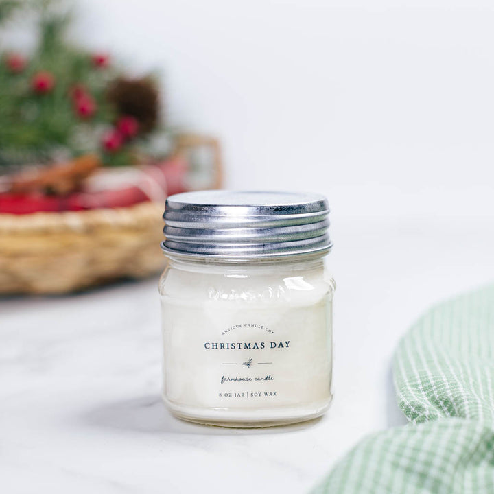 Farmhouse Mason Jar Candle – Christmas Day
