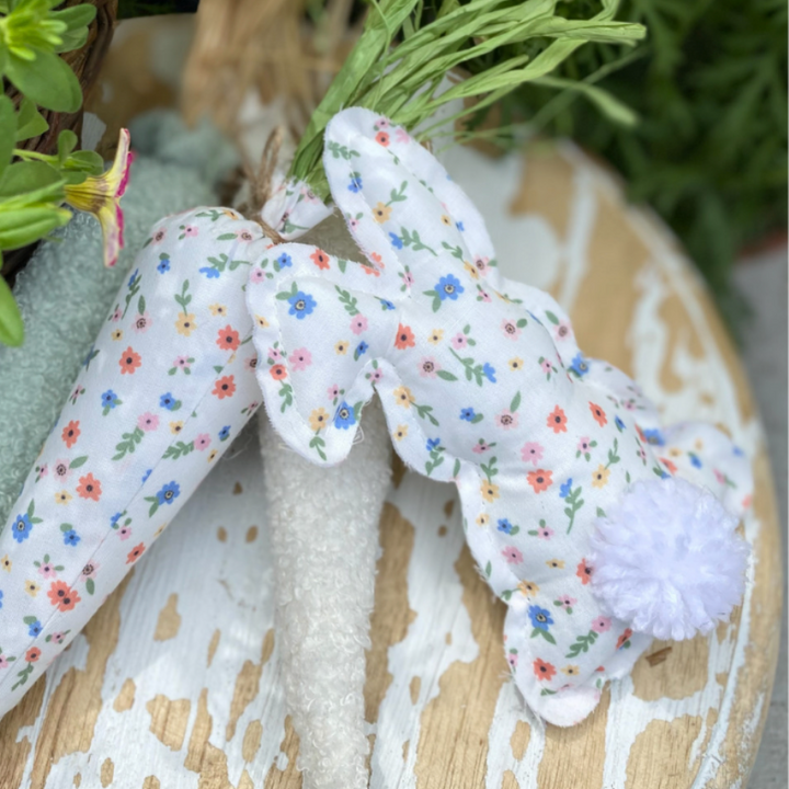 Set/4 Fabric Stuffed Bunnies