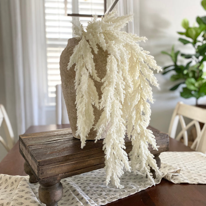 Set/2 Flocked Hanging Pampas Stems