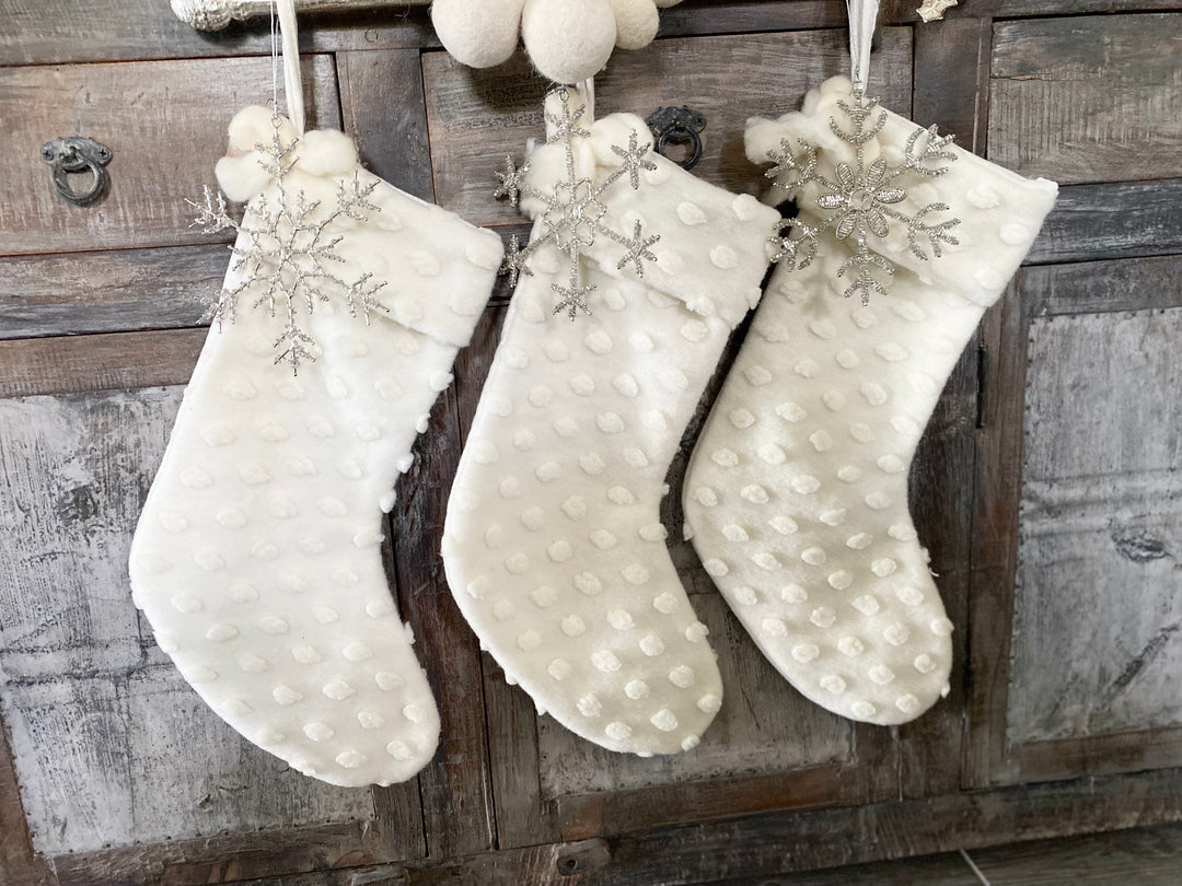 Set/5 Glass Bead & Jewel Snowflake Ornaments