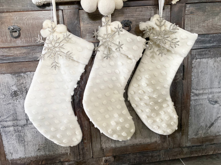 Set/5 Glass Bead & Jewel Snowflake Ornaments