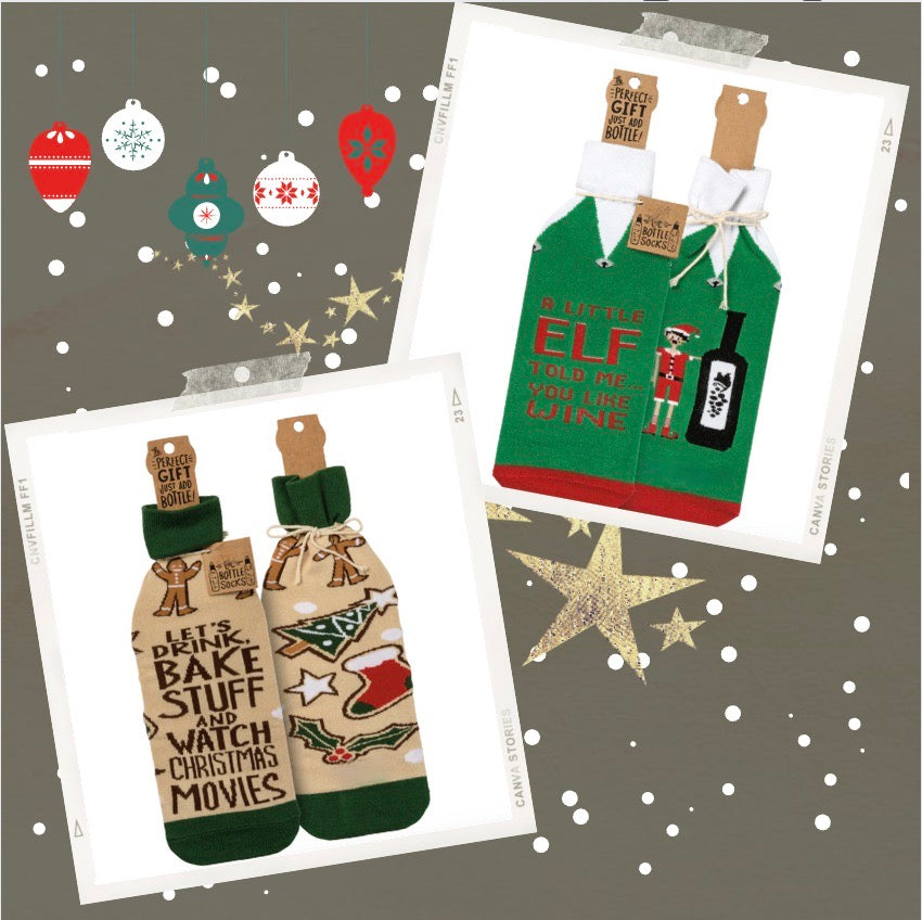 Holiday Wine Bottle Socks
