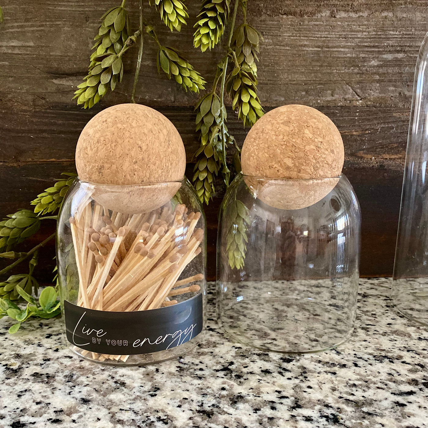 S/3 Glass & Cork Canisters