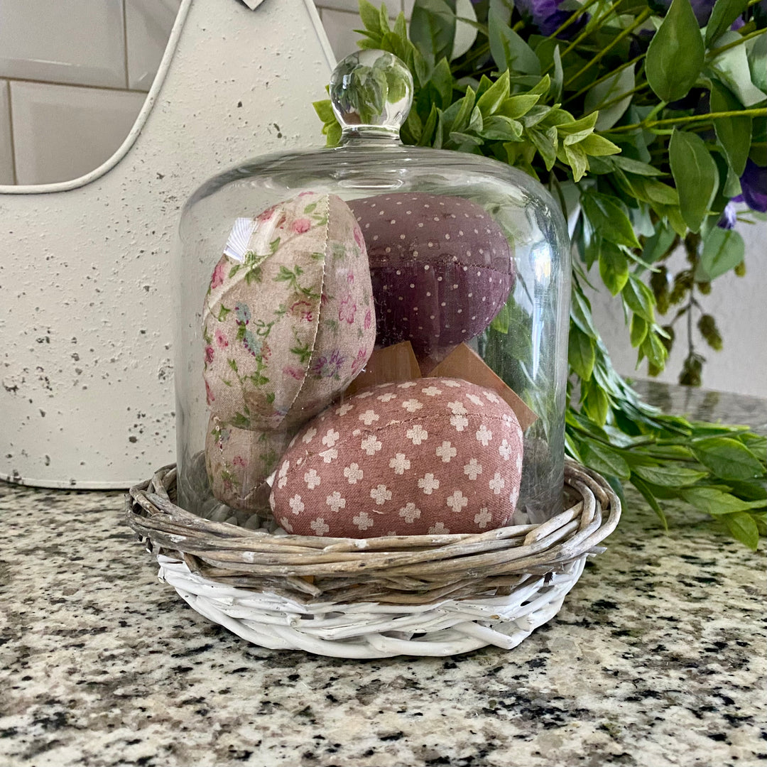 Set/3 Vintage Fabric Eggs