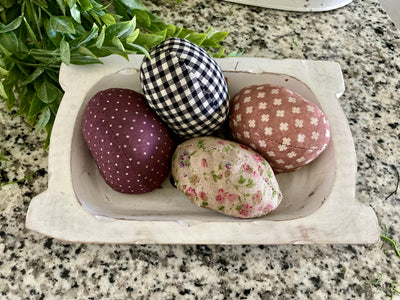 Set/3 Vintage Fabric Eggs
