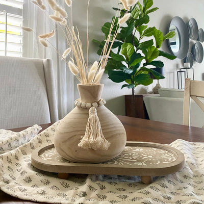 Oval Footed Wood Tray