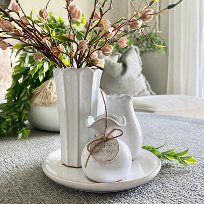 Happy Always Vase Plate Set