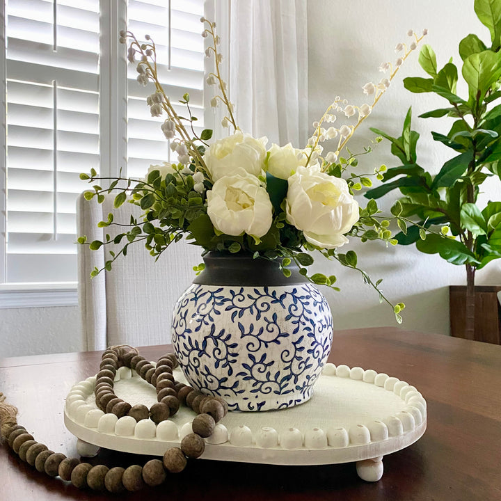 Blue Scroll Design Vase