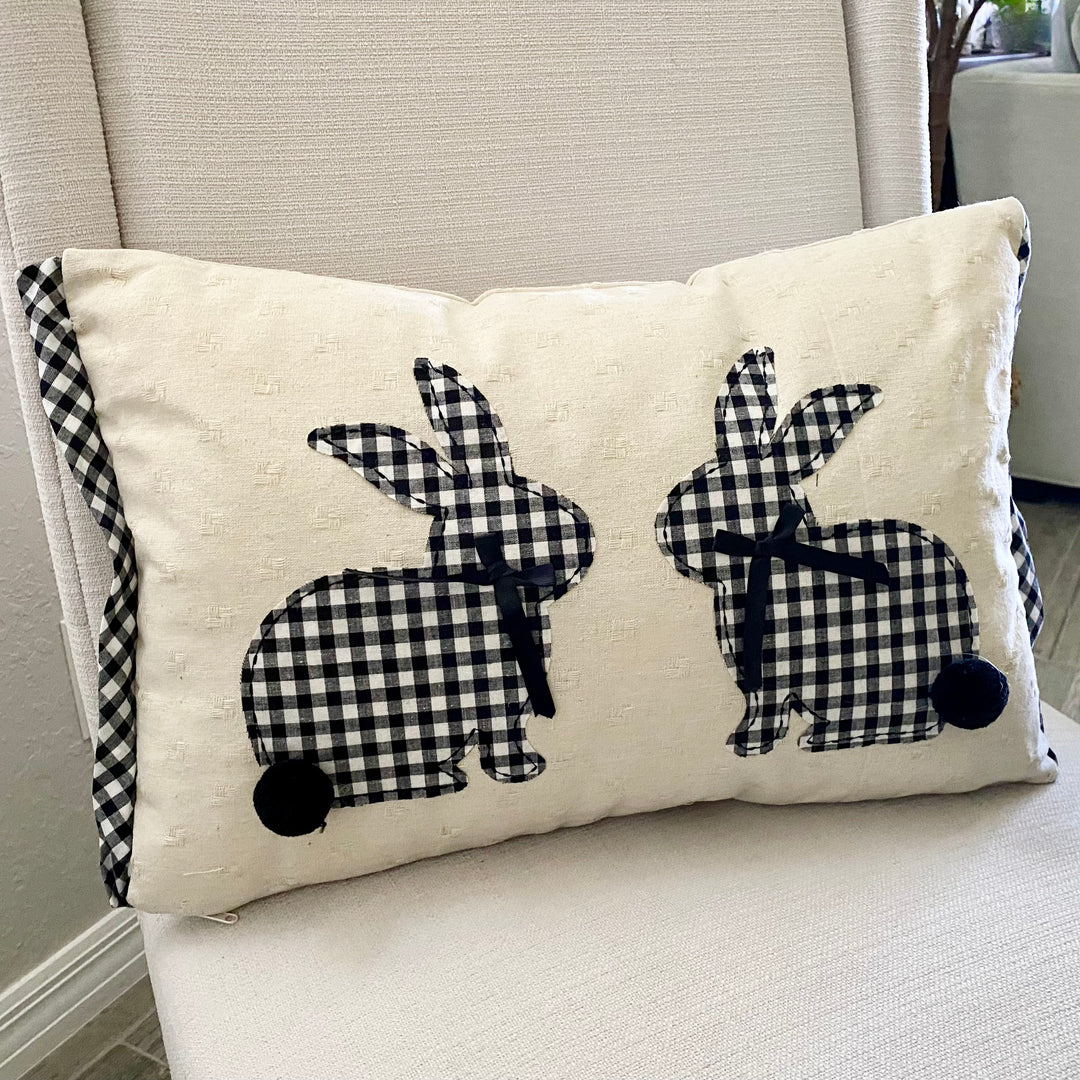 Black & White Bunny Pillow