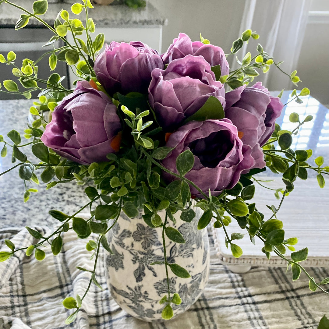 Purple Real Touch Peony Bundle