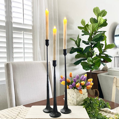 Moving Flame Taper Candle Set
