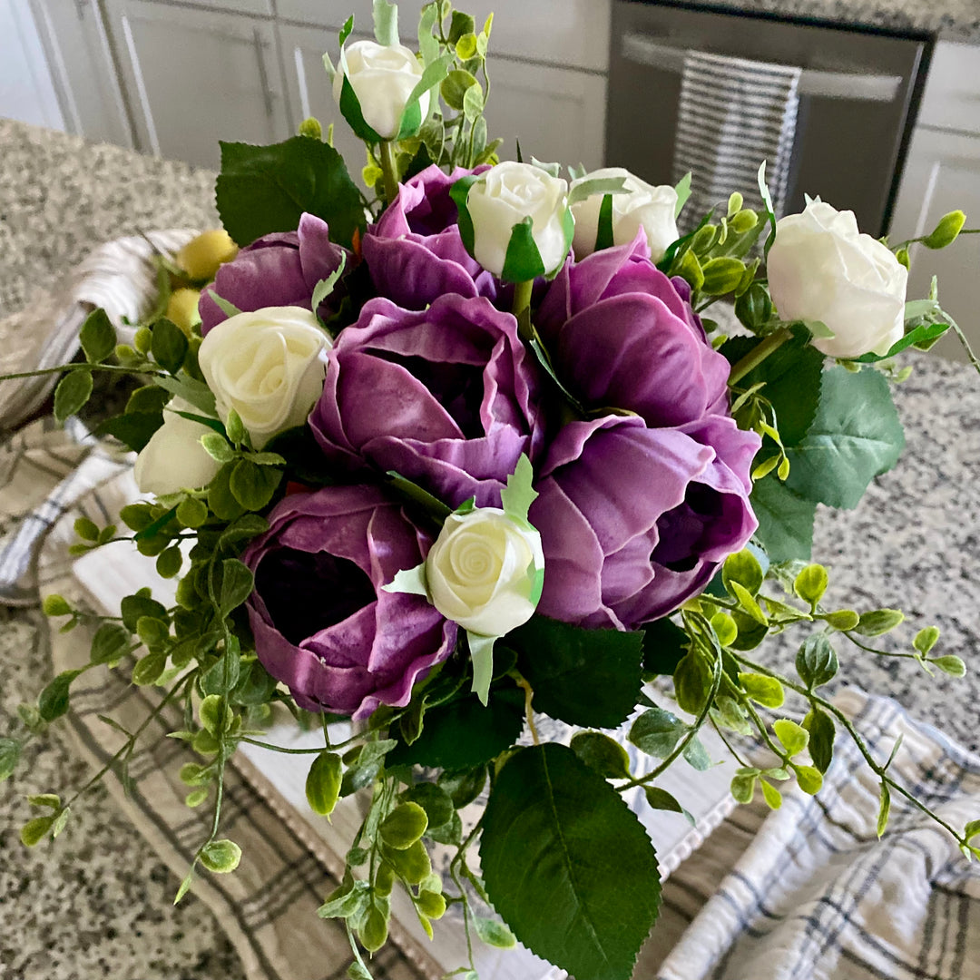 Purple Real Touch Peony Bundle