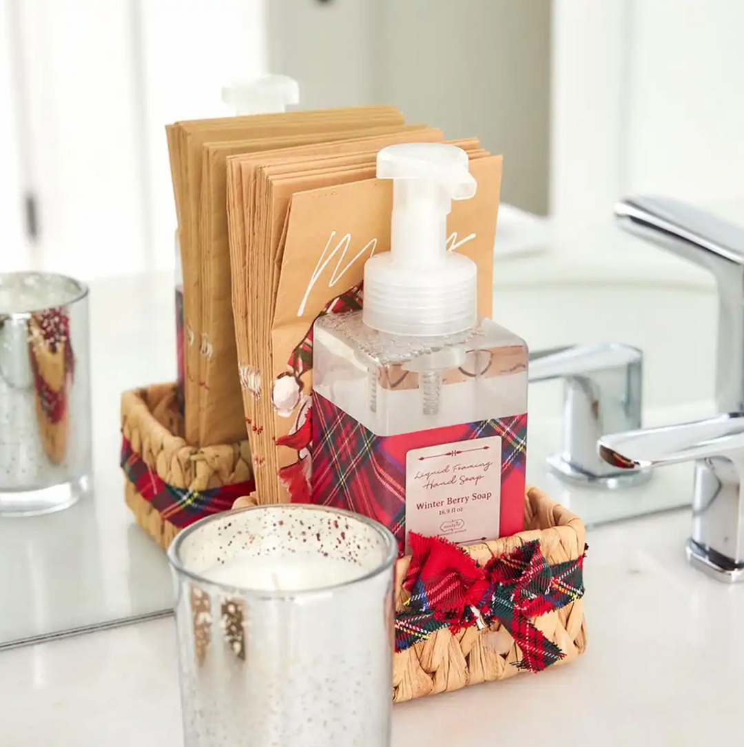 Tartan Soap & Guest Towel Basket Sets